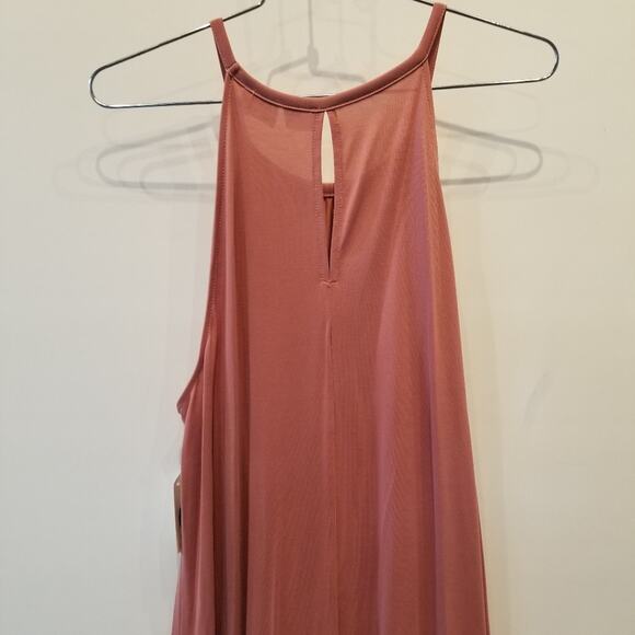 Double Zero NEW Solid Halter Midi Dress Rose Size L - Picture 11 of 11